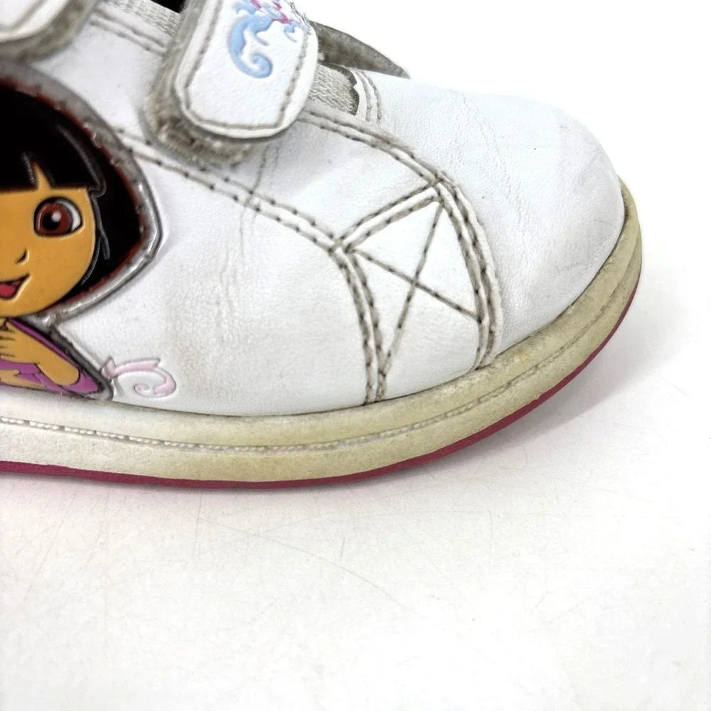 Y2K 2008 Nickelodeon Jr Dora The Explorer White Pink Tennis Shoes Size 11 Girls‎